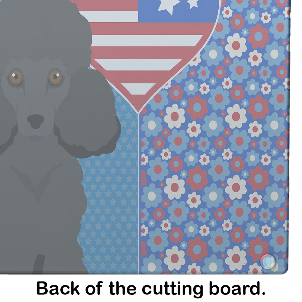 Toy Black Poodle USA American Glass Cutting Board Large - the-store.com