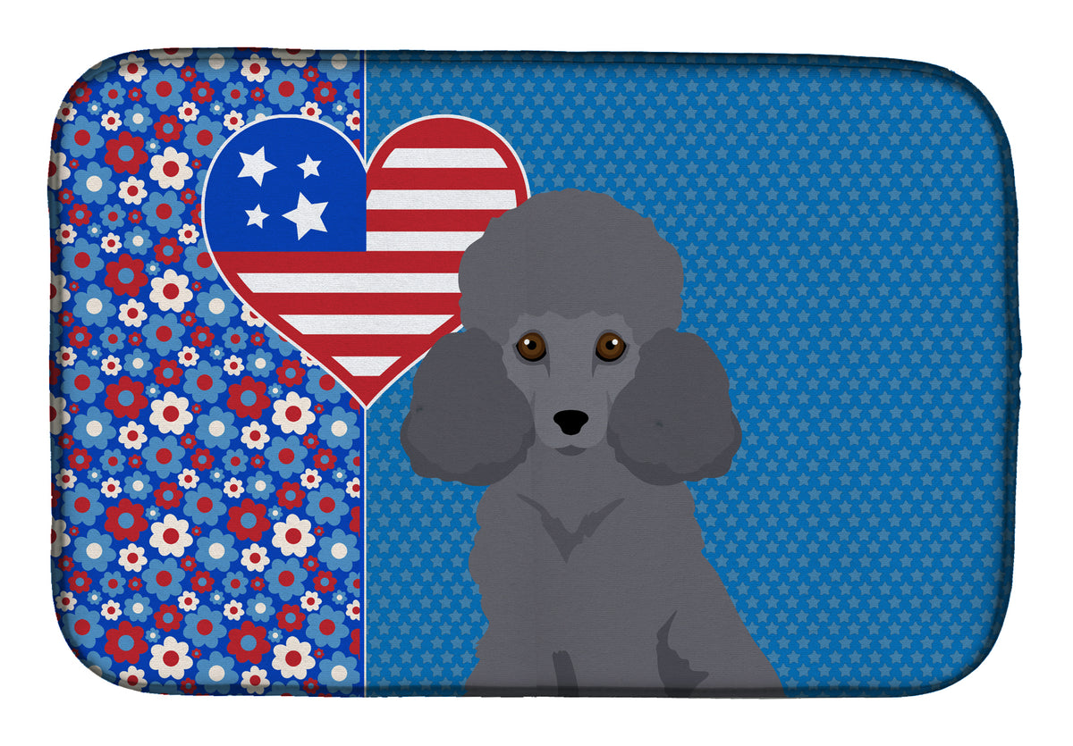 Toy Grey Poodle USA American Dish Drying Mat