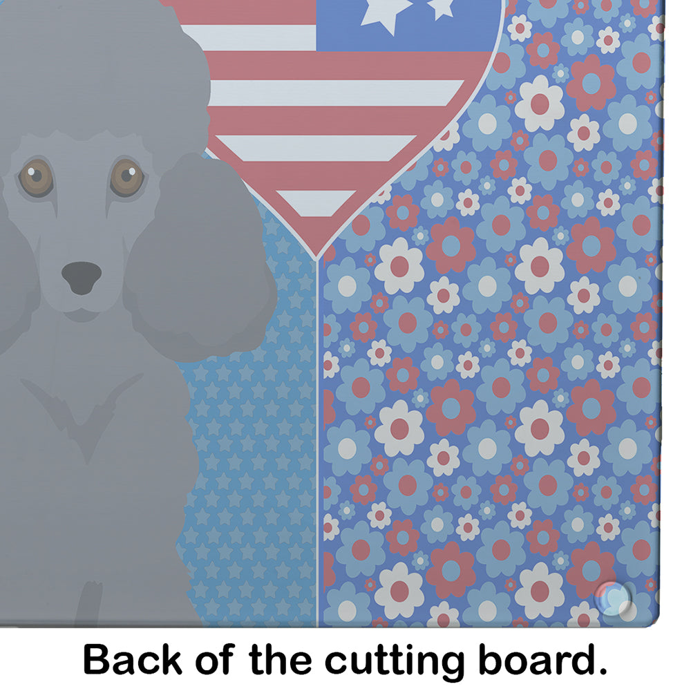 Toy Grey Poodle USA American Glass Cutting Board Large - the-store.com