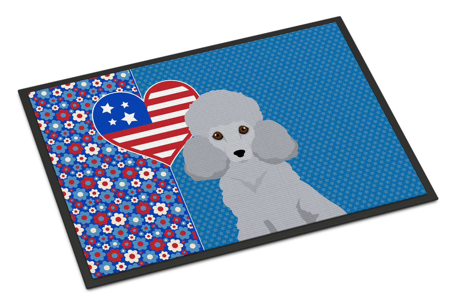 Buy this Toy Silver Poodle USA American Indoor or Outdoor Mat 24x36