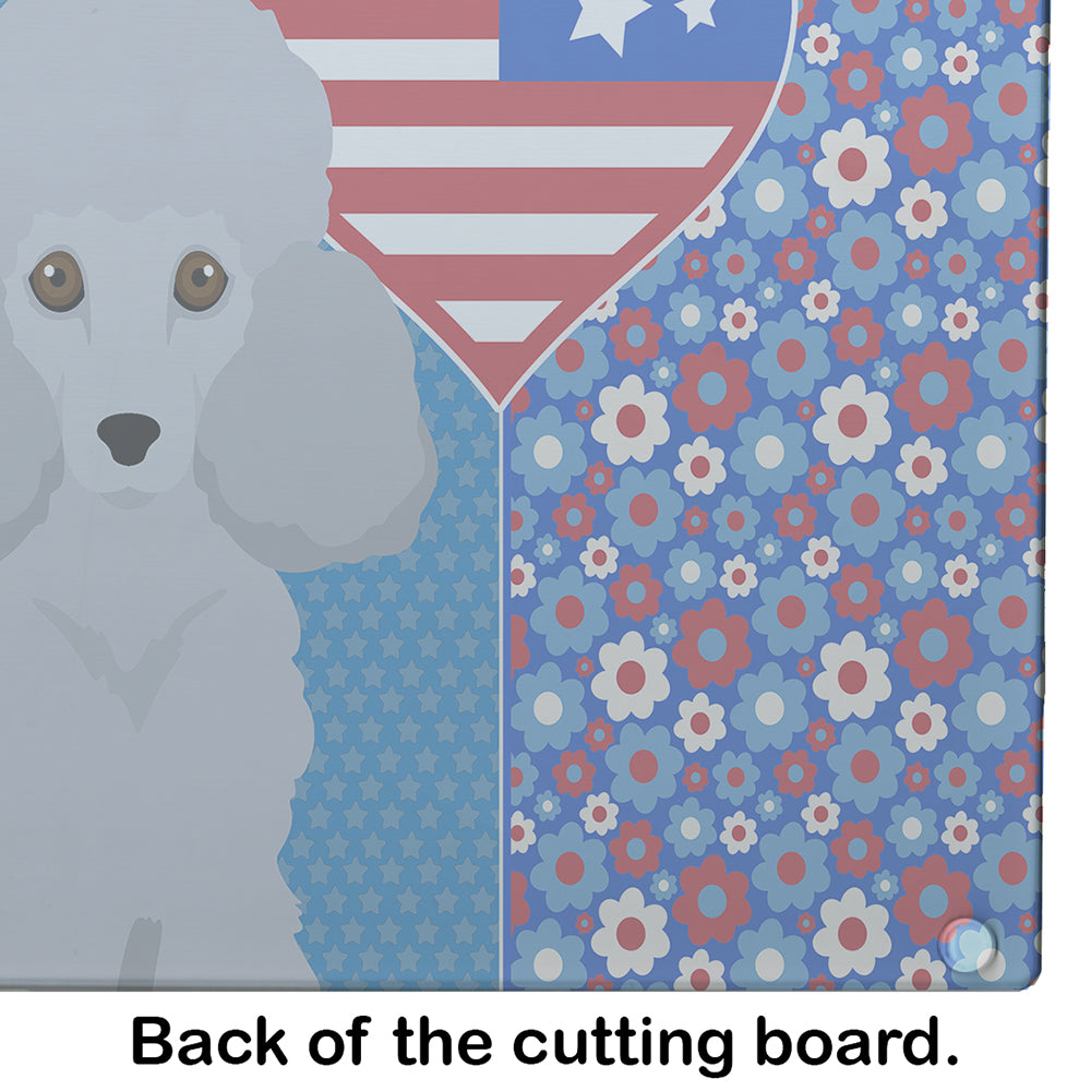 Toy Silver Poodle USA American Glass Cutting Board Large - the-store.com