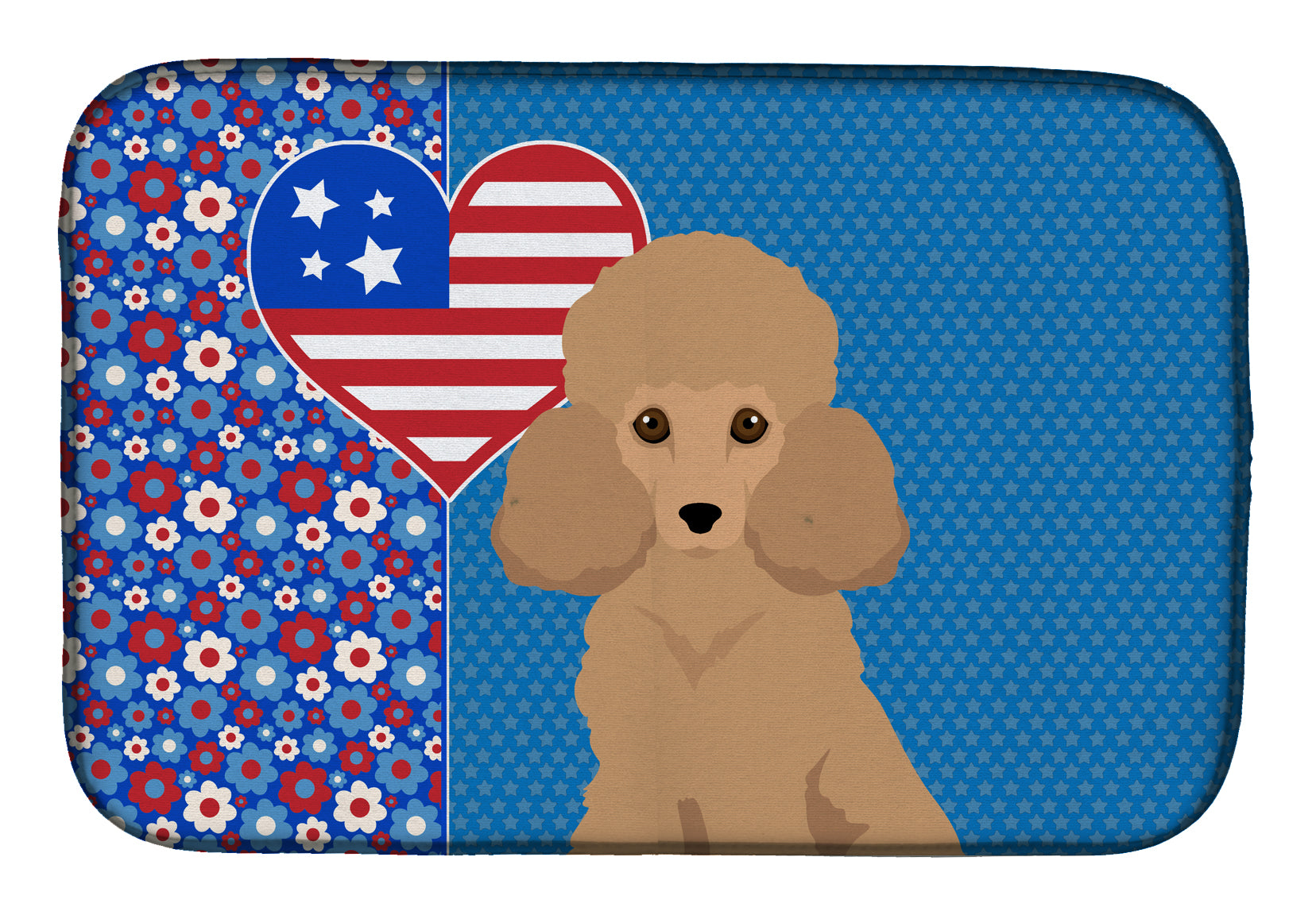 Toy Apricot Poodle USA American Dish Drying Mat  the-store.com.