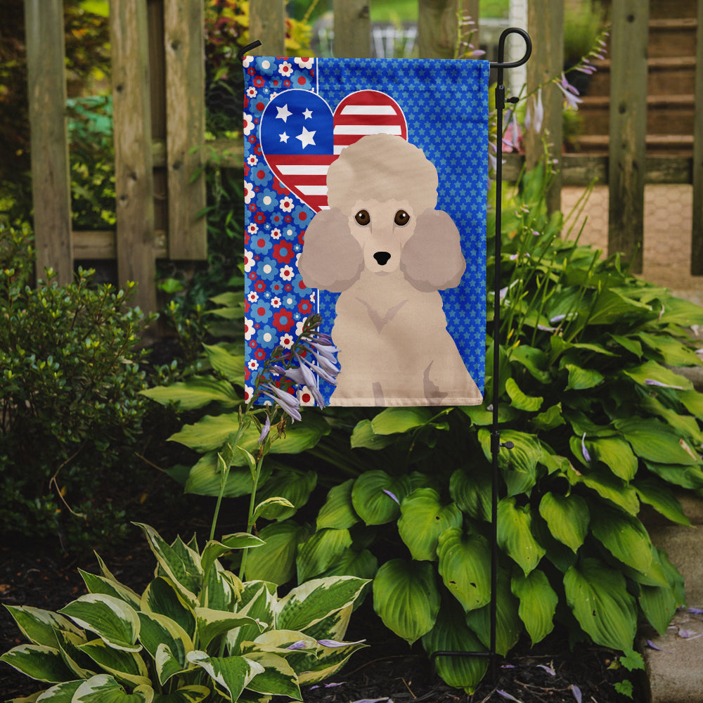 Toy Cream Poodle USA American Flag Garden Size  the-store.com.