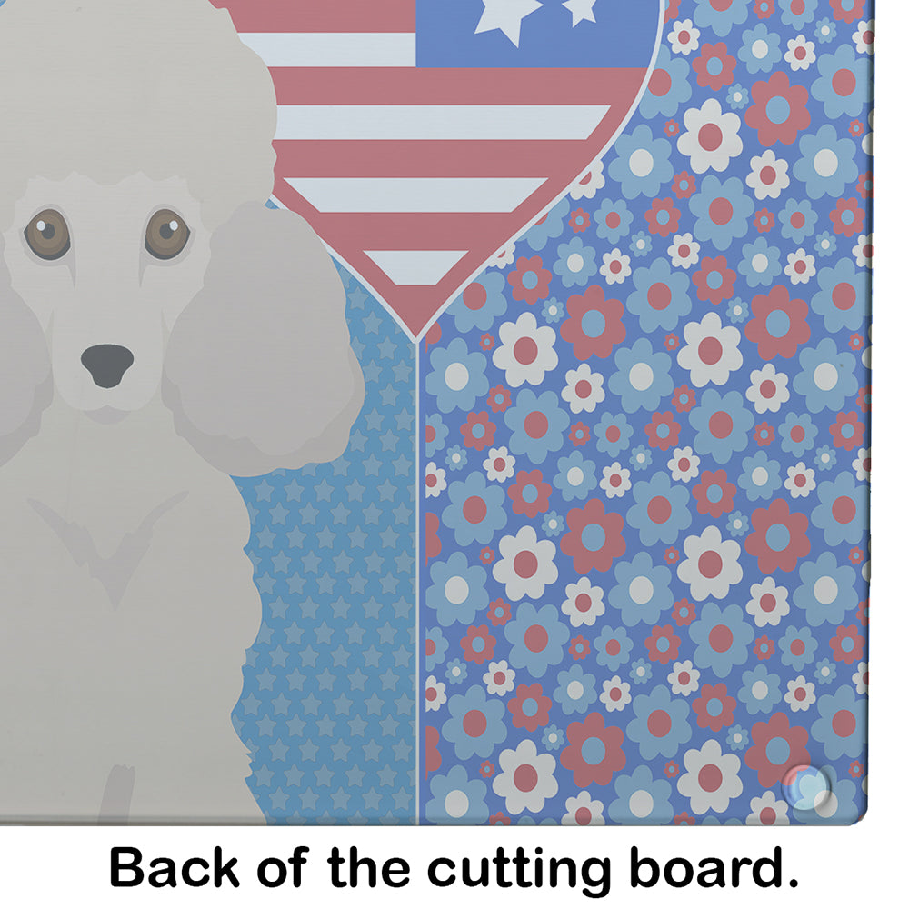 Toy Cream Poodle USA American Glass Cutting Board Large - the-store.com