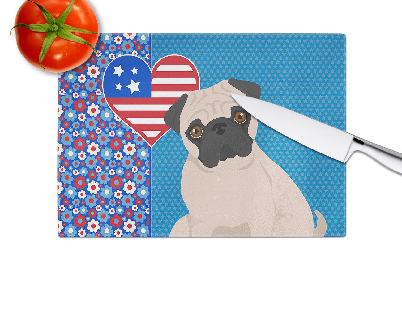 Fawn Pug USA American Glass Cutting Board Large - the-store.com