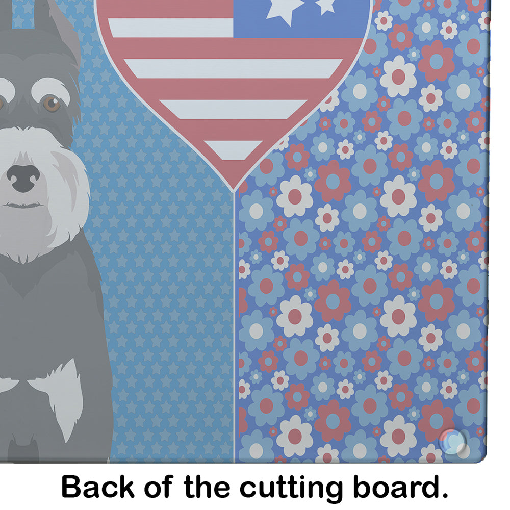 Black and Silver Schnauzer USA American Glass Cutting Board Large - the-store.com