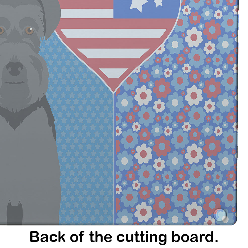 Black Natural Ears Schnauzer USA American Glass Cutting Board Large - the-store.com