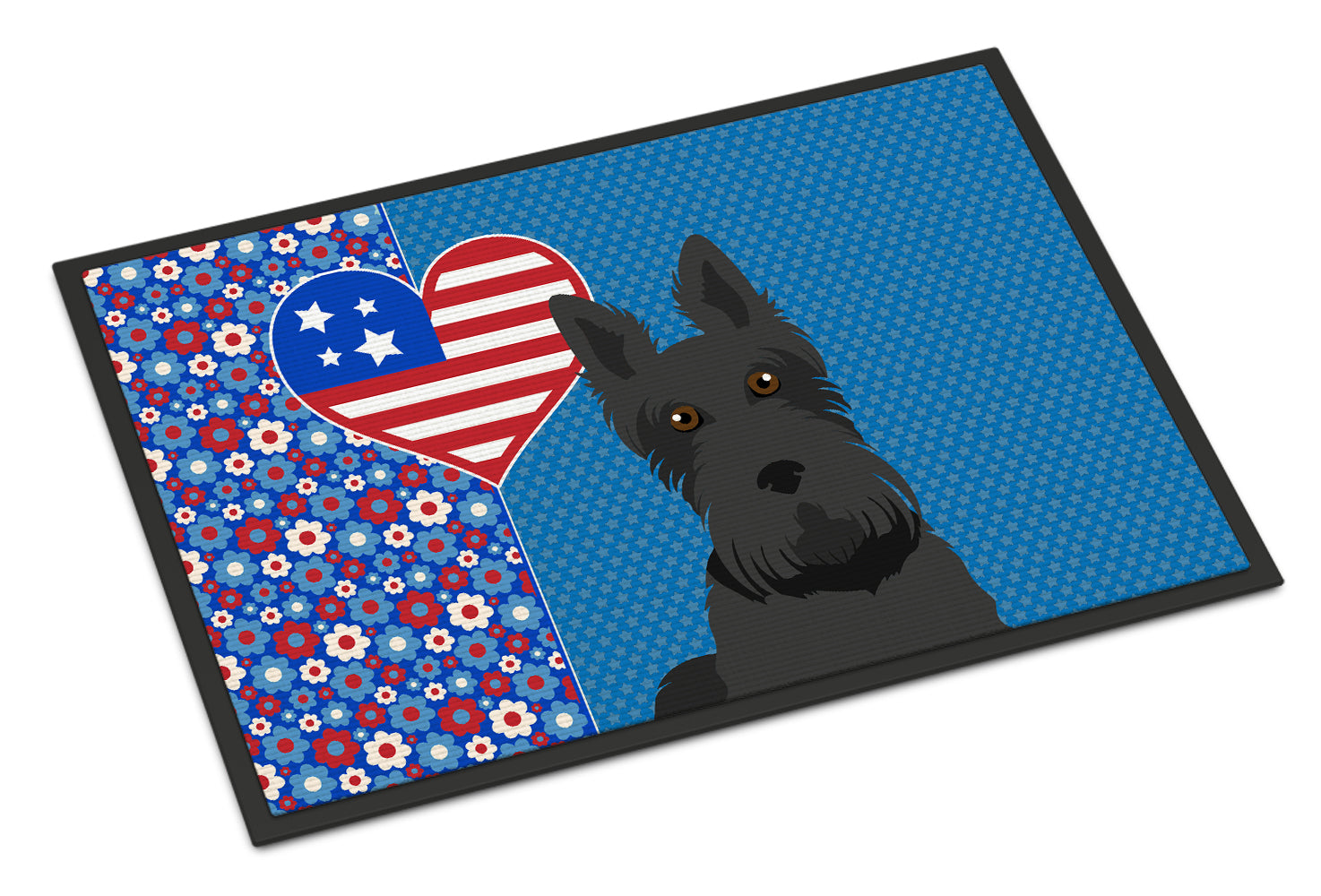 Buy this Black Scottish Terrier USA American Indoor or Outdoor Mat 24x36