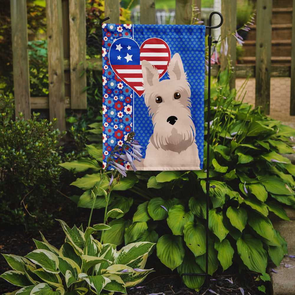 Wheaten Scottish Terrier USA American Flag Garden Size  the-store.com.
