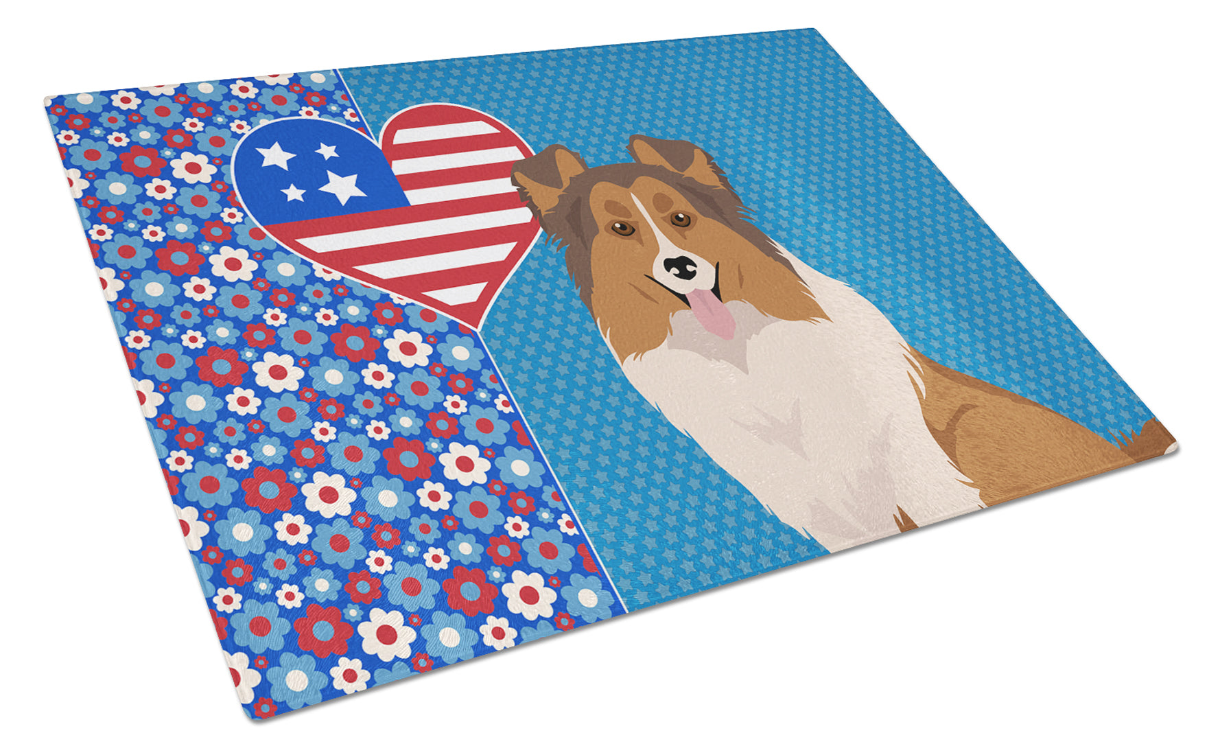 Buy this Sable Sheltie USA American Glass Cutting Board Large