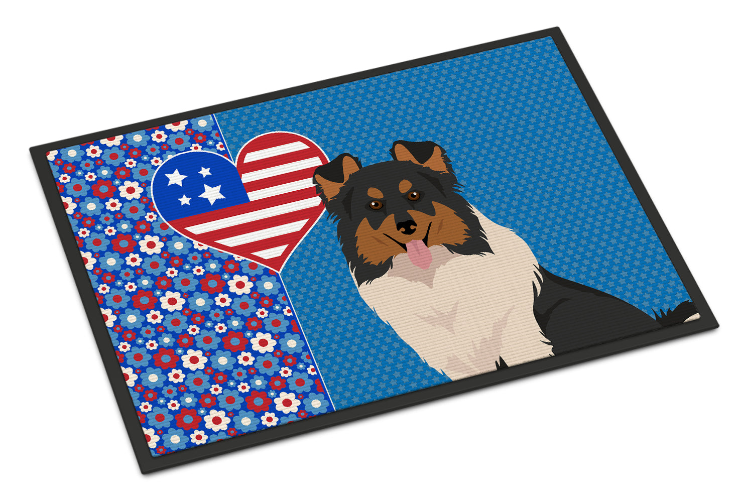 Buy this Tricolor Sheltie USA American Indoor or Outdoor Mat 24x36