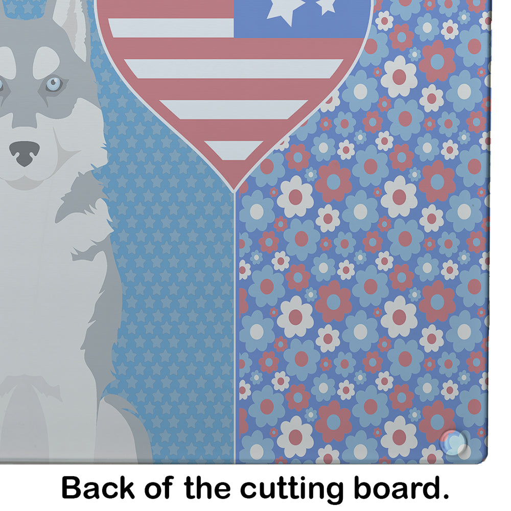 Grey Siberian Husky USA American Glass Cutting Board Large - the-store.com