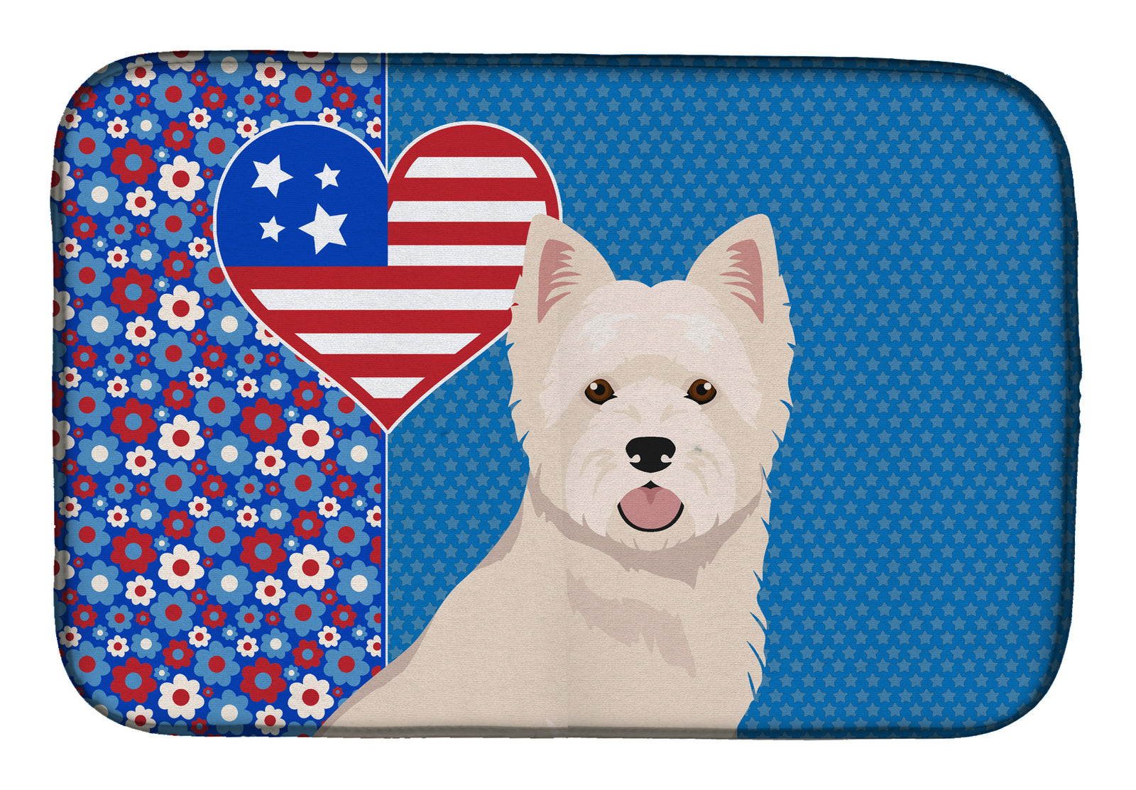 Westie West Highland White Terrier USA American Dish Drying Mat  the-store.com.