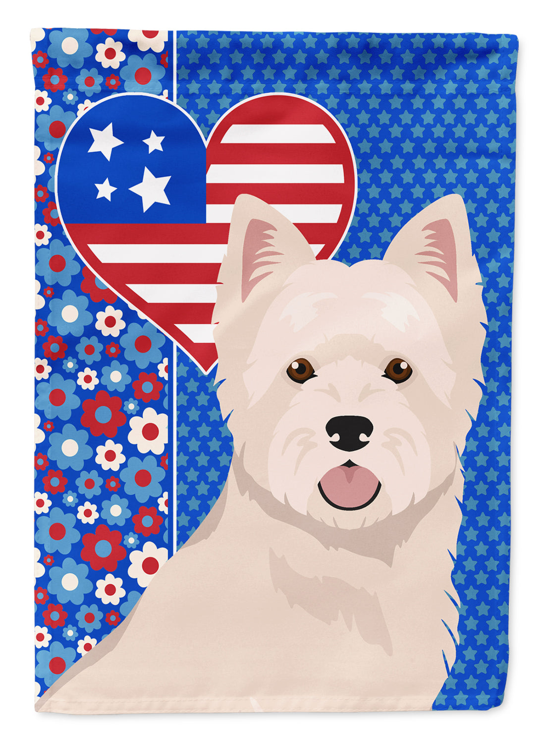 Westie West Highland White Terrier USA American Flag Garden Size