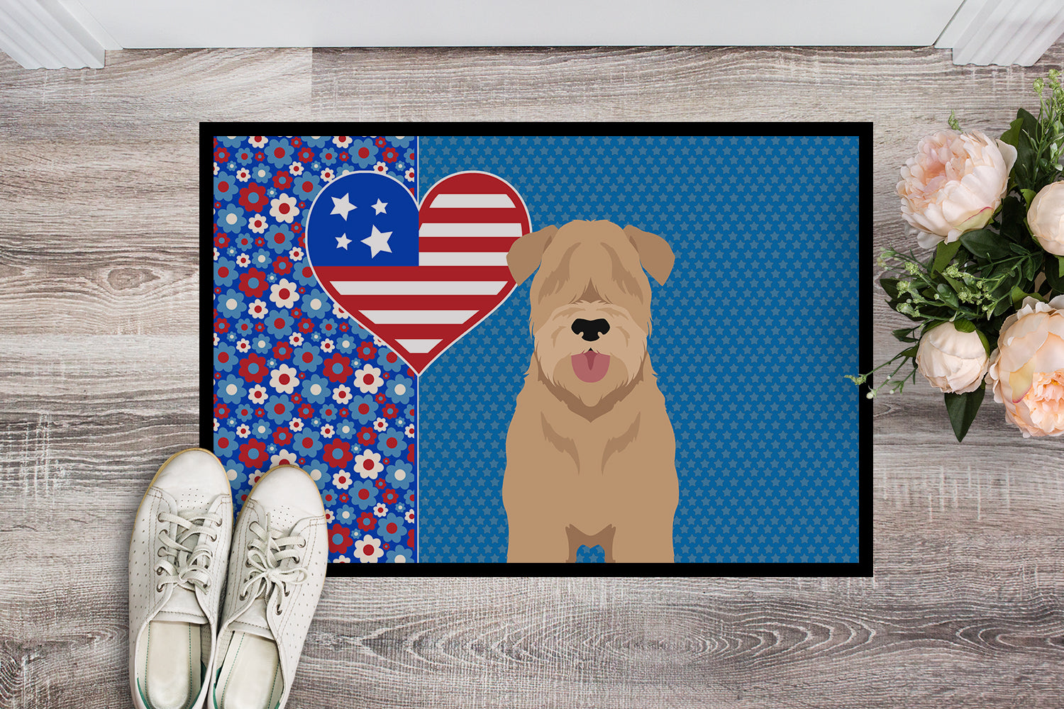 Red Wheaten Terrier USA American Indoor or Outdoor Mat 24x36 - the-store.com
