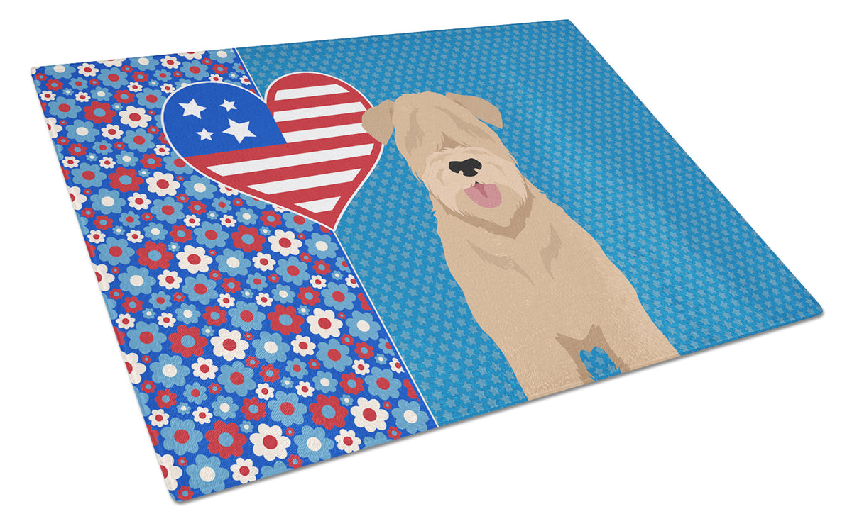 Buy this Red Wheaten Terrier USA American Glass Cutting Board Large