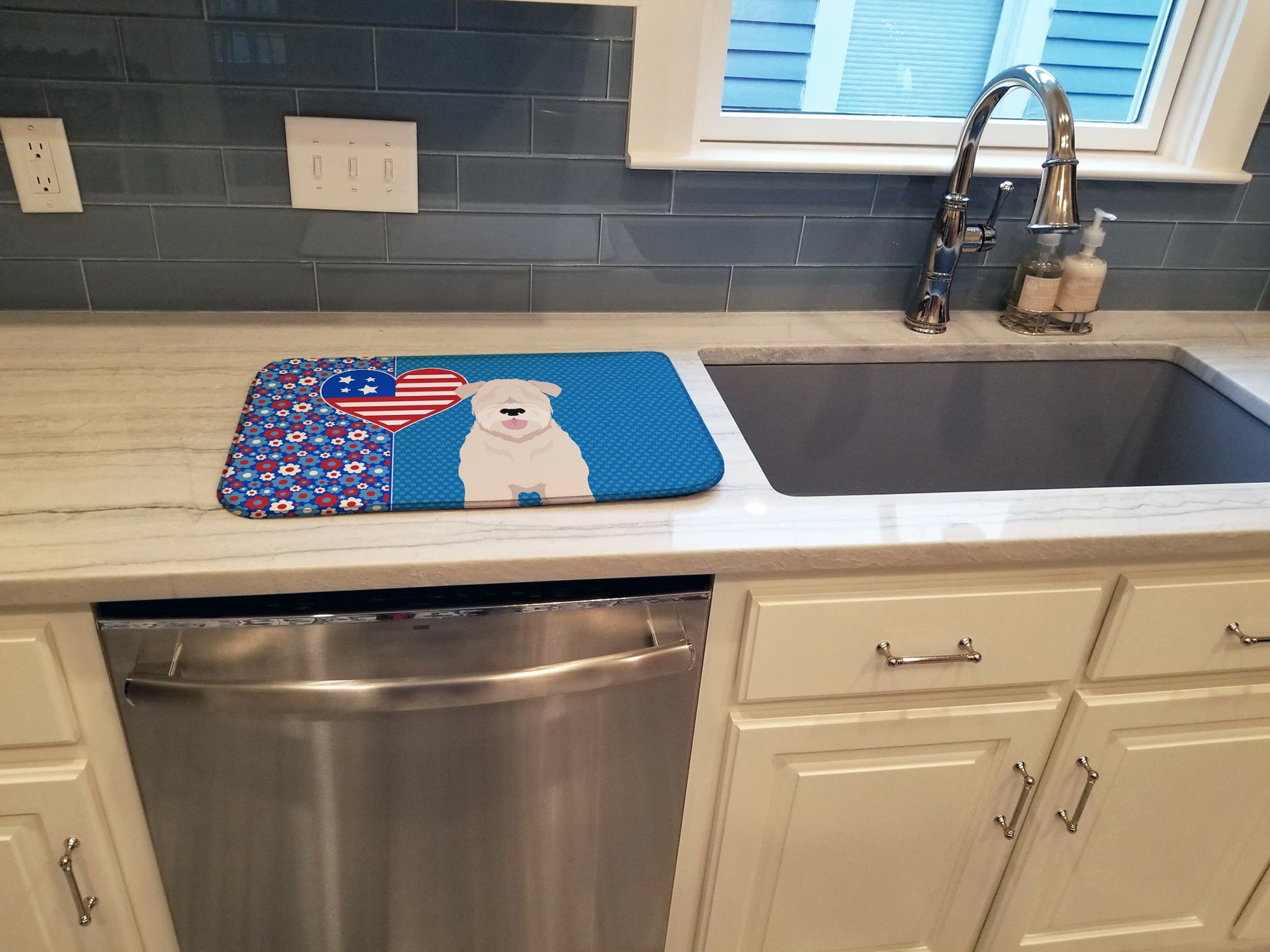 Soft Coated Wheaten Terrier USA American Dish Drying Mat  the-store.com.