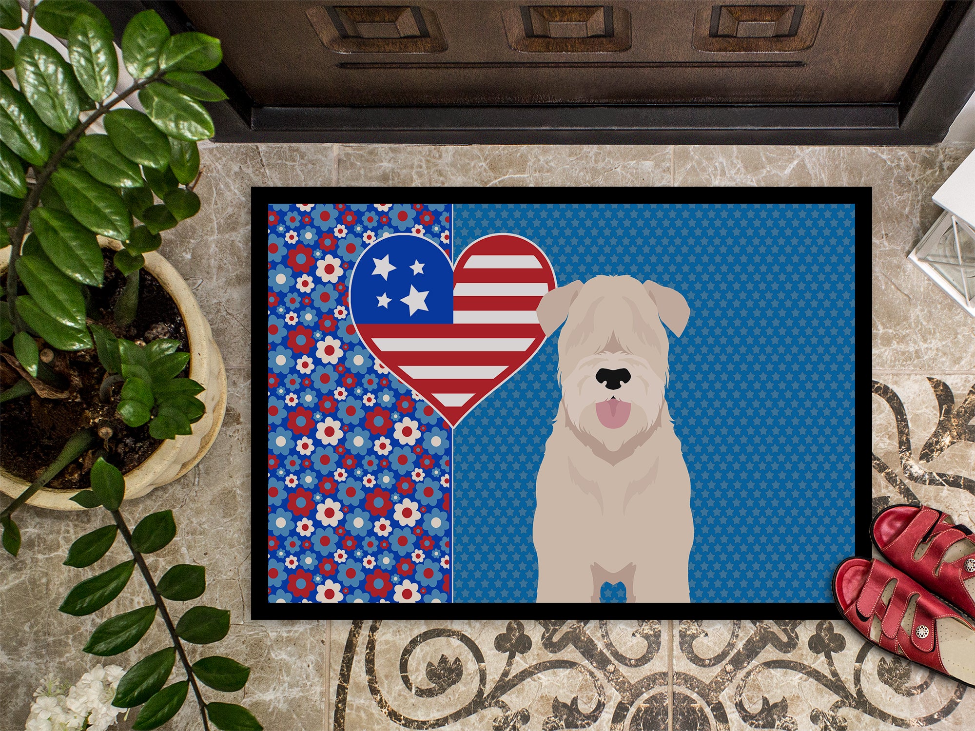 Soft Coated Wheaten Terrier USA American Indoor or Outdoor Mat 24x36 - the-store.com