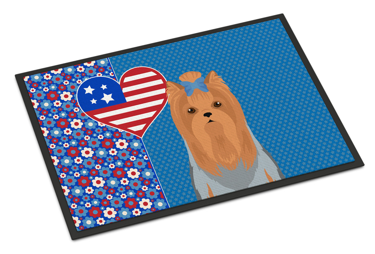 Buy this Blue and Tan Full Coat Yorkshire Terrier USA American Indoor or Outdoor Mat 24x36