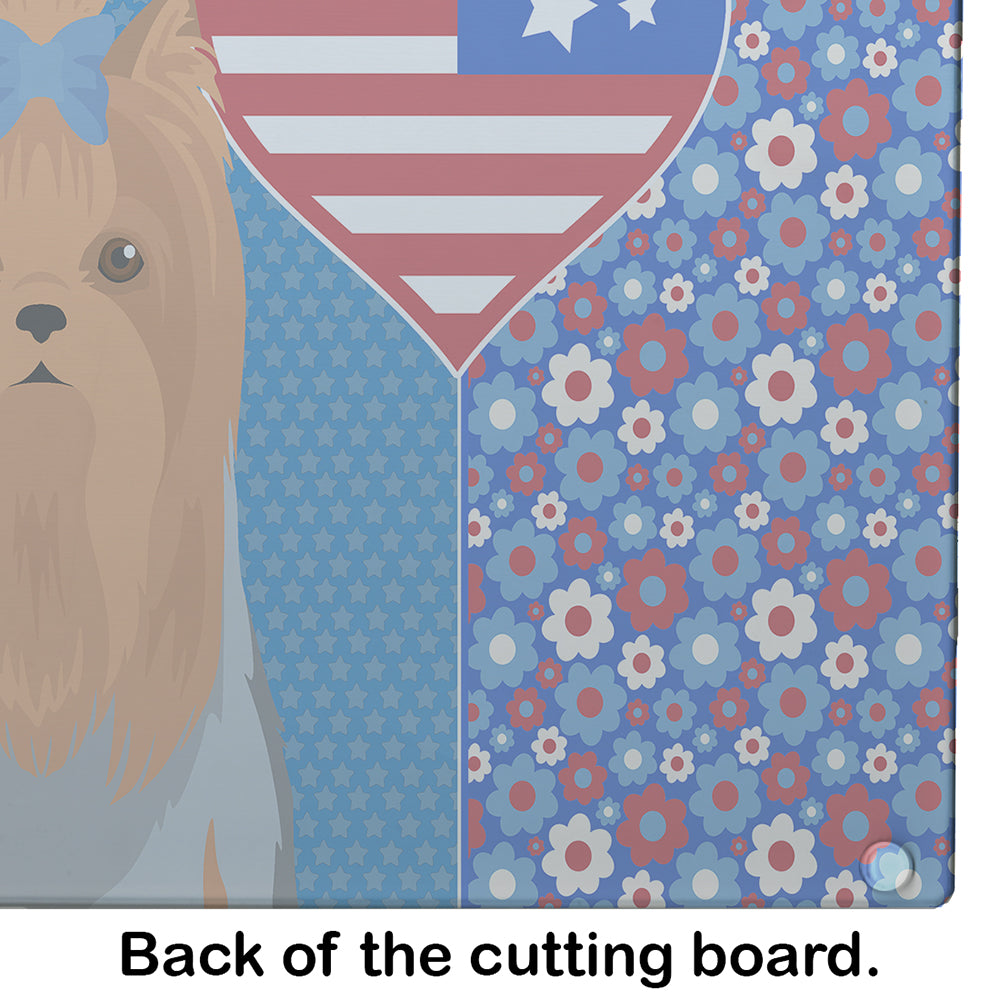 Blue and Tan Full Coat Yorkshire Terrier USA American Glass Cutting Board Large - the-store.com