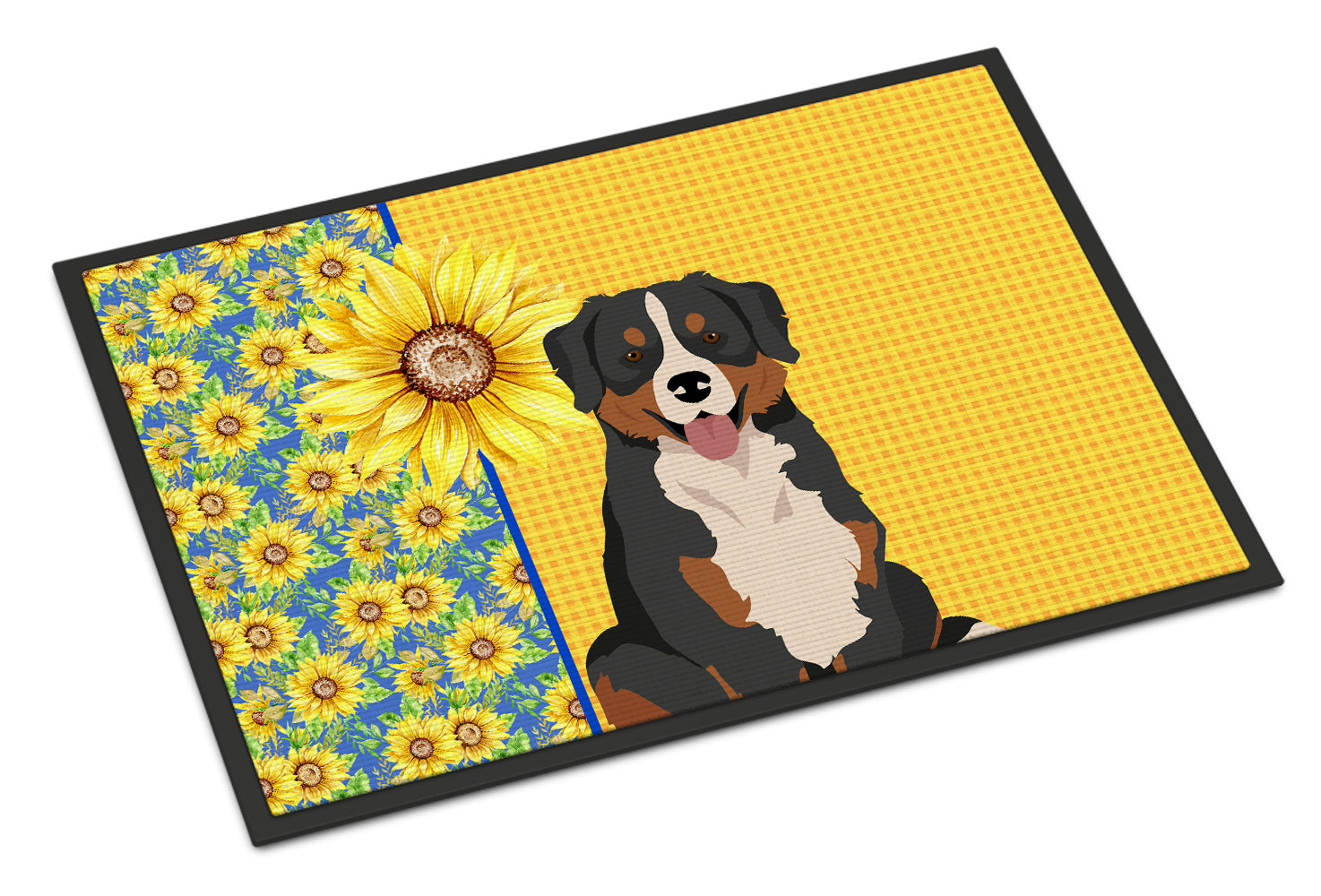 Buy this Summer Sunflowers Bernese Mountain Dog Indoor or Outdoor Mat 24x36