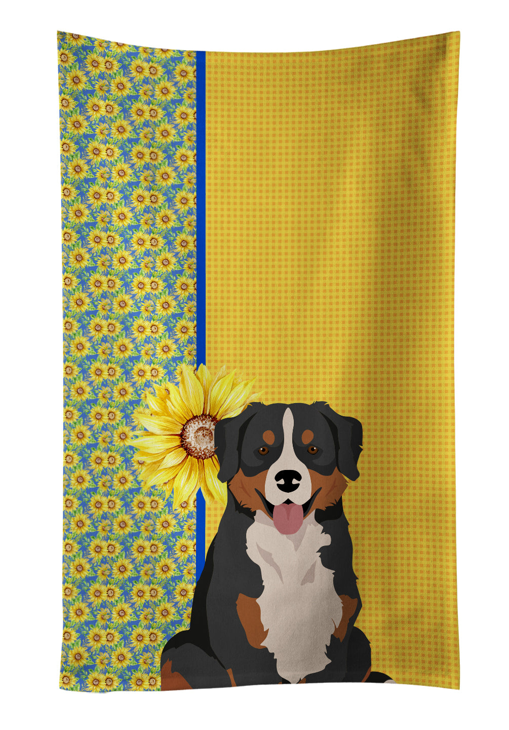 Buy this Summer Sunflowers Bernese Mountain Dog Kitchen Towel