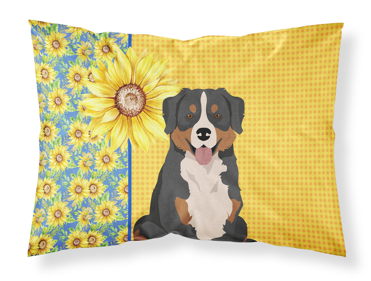 Buy this Summer Sunflowers Bernese Mountain Dog Fabric Standard Pillowcase