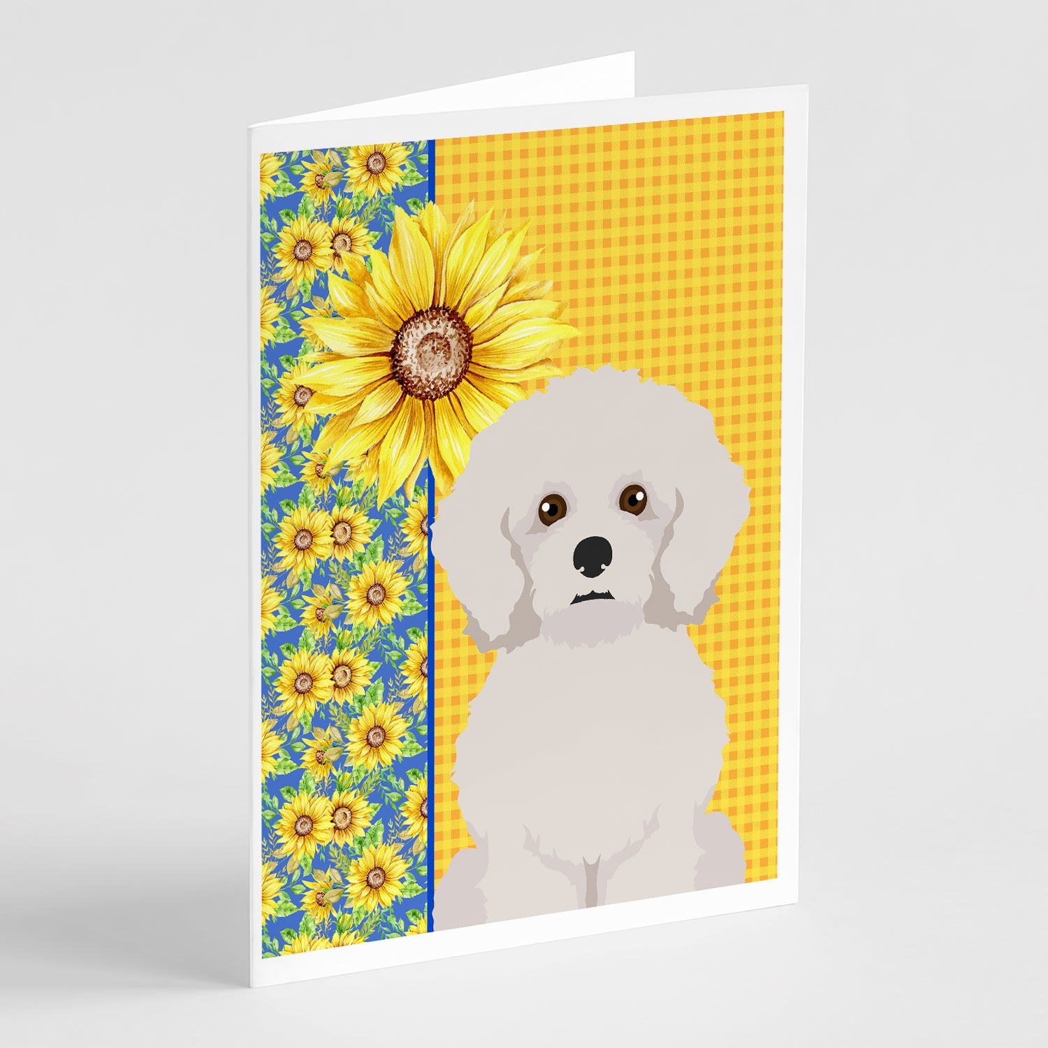 Buy this Summer Sunflowers Bichon Frise Greeting Cards and Envelopes Pack of 8