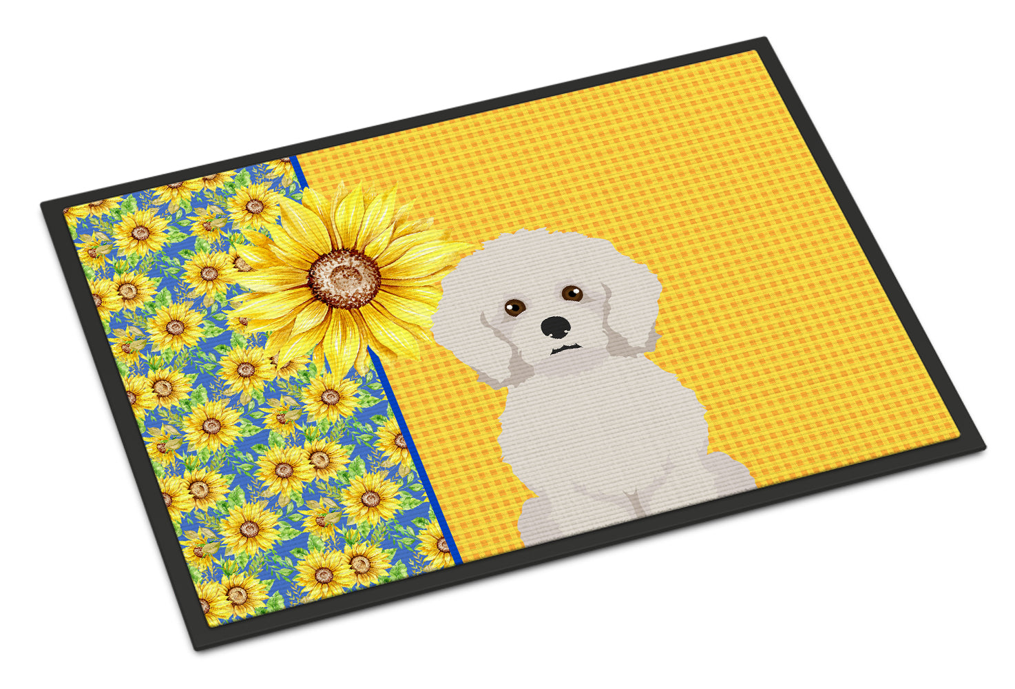 Buy this Summer Sunflowers Bichon Frise Indoor or Outdoor Mat 24x36
