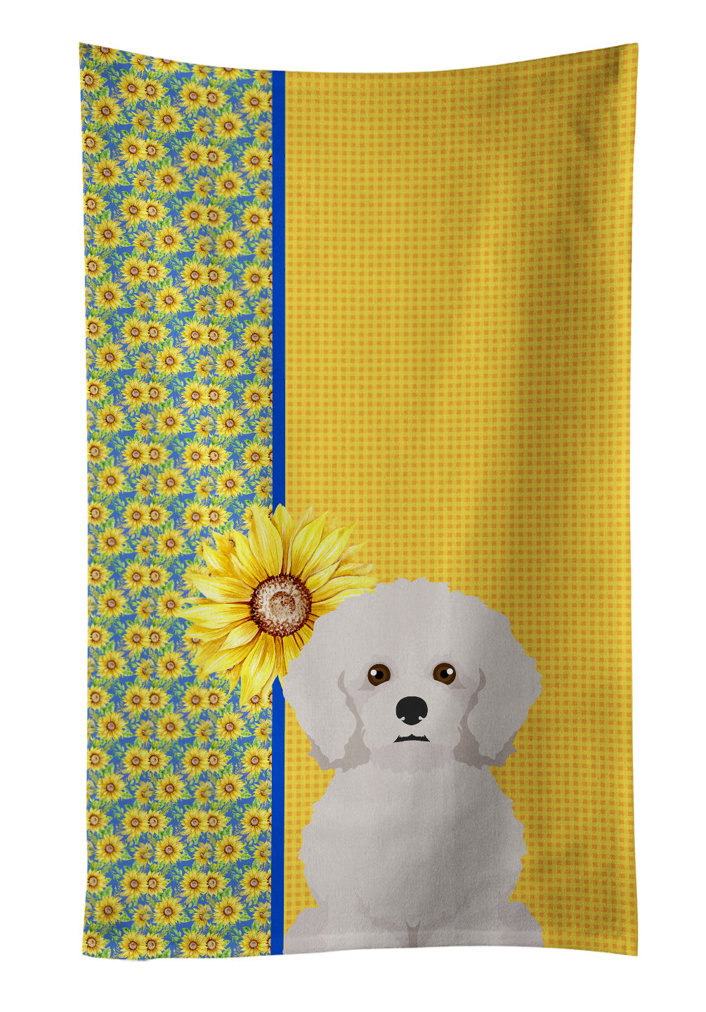 Buy this Summer Sunflowers Bichon Frise Kitchen Towel