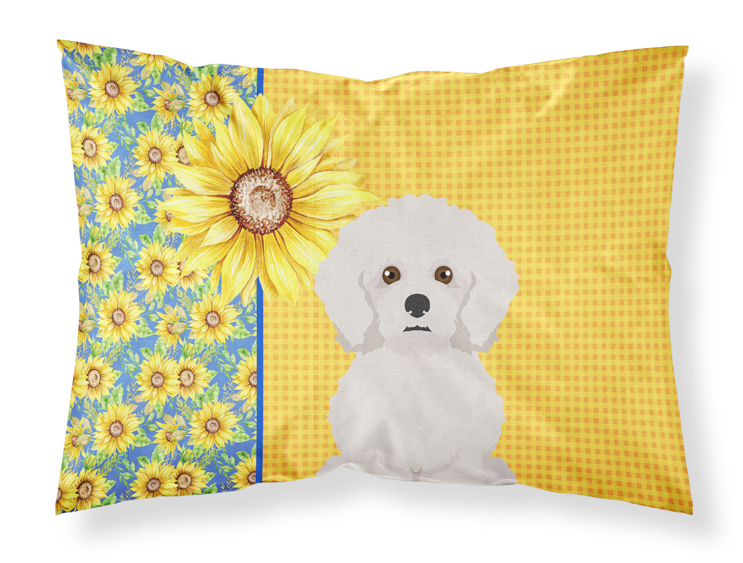 Buy this Summer Sunflowers Bichon Frise Fabric Standard Pillowcase