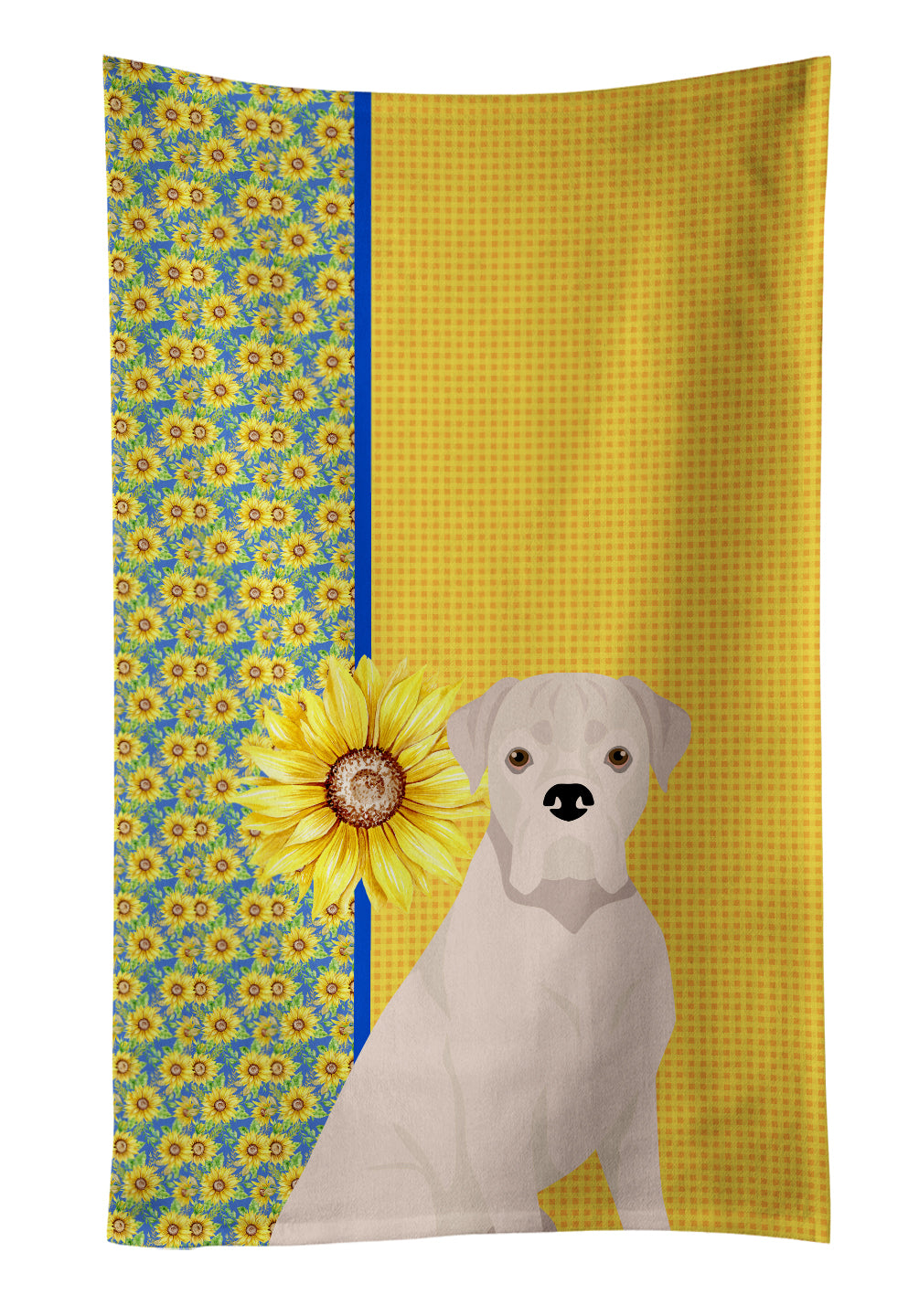 Buy this Summer Sunflowers Natural Eared White Boxer Kitchen Towel