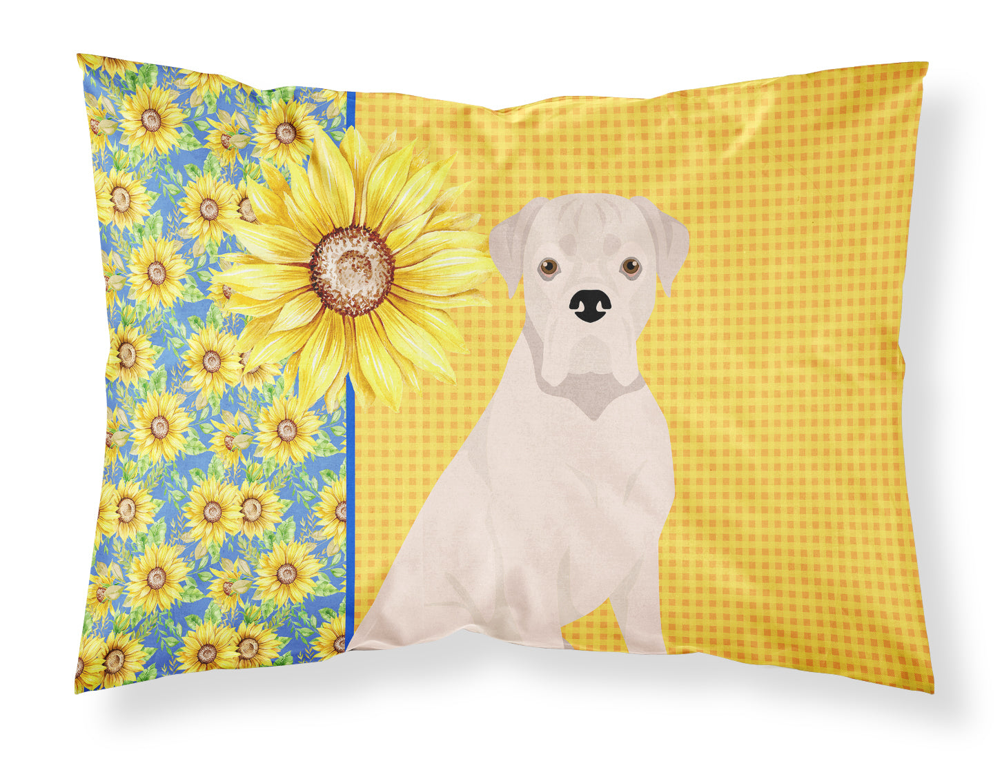 Buy this Summer Sunflowers Natural Eared White Boxer Fabric Standard Pillowcase