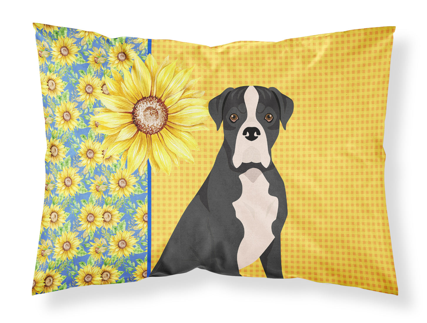 Buy this Summer Sunflowers Natural Eared Black Boxer Fabric Standard Pillowcase