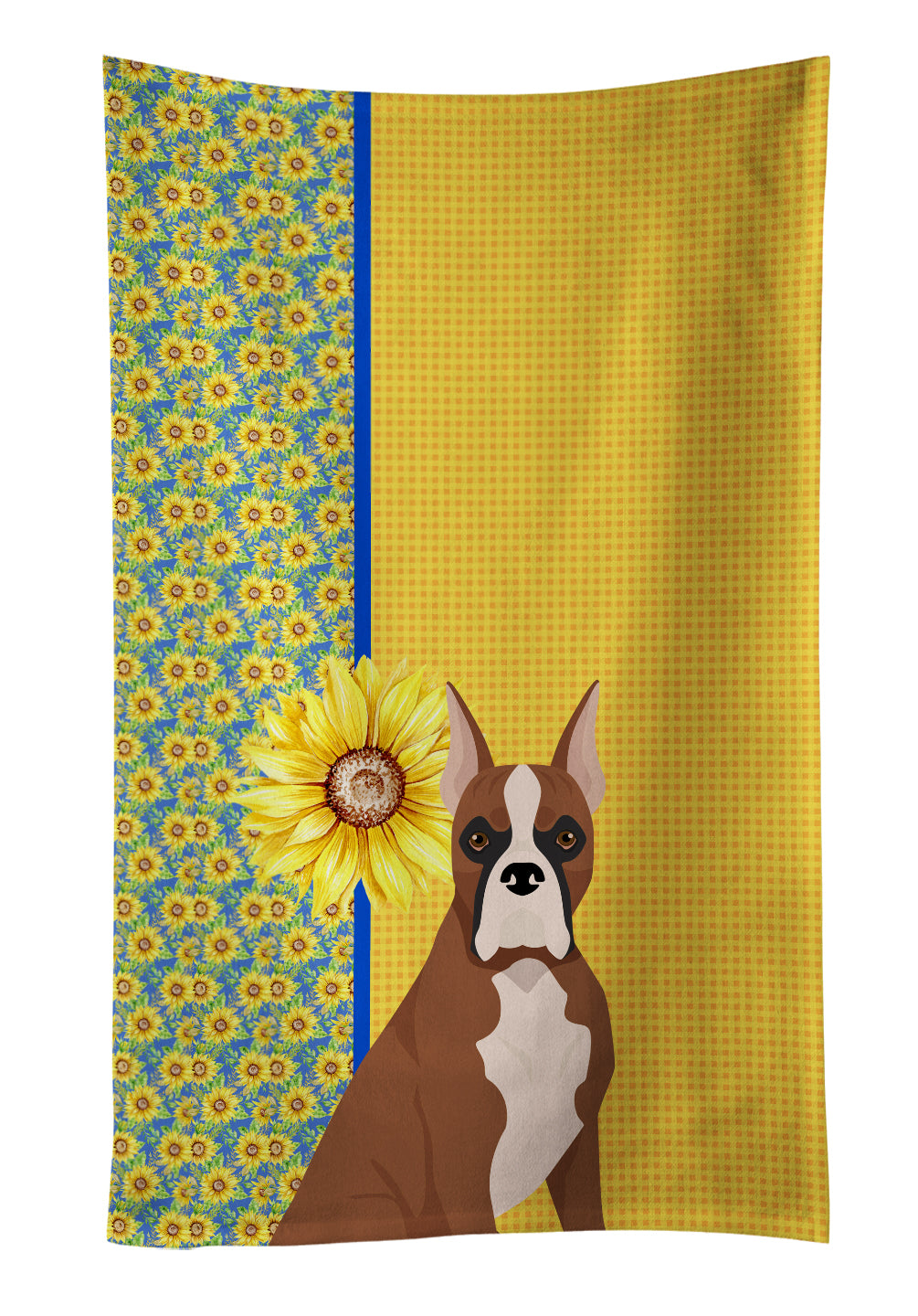 Buy this Summer Sunflowers Red Fawn Boxer Kitchen Towel