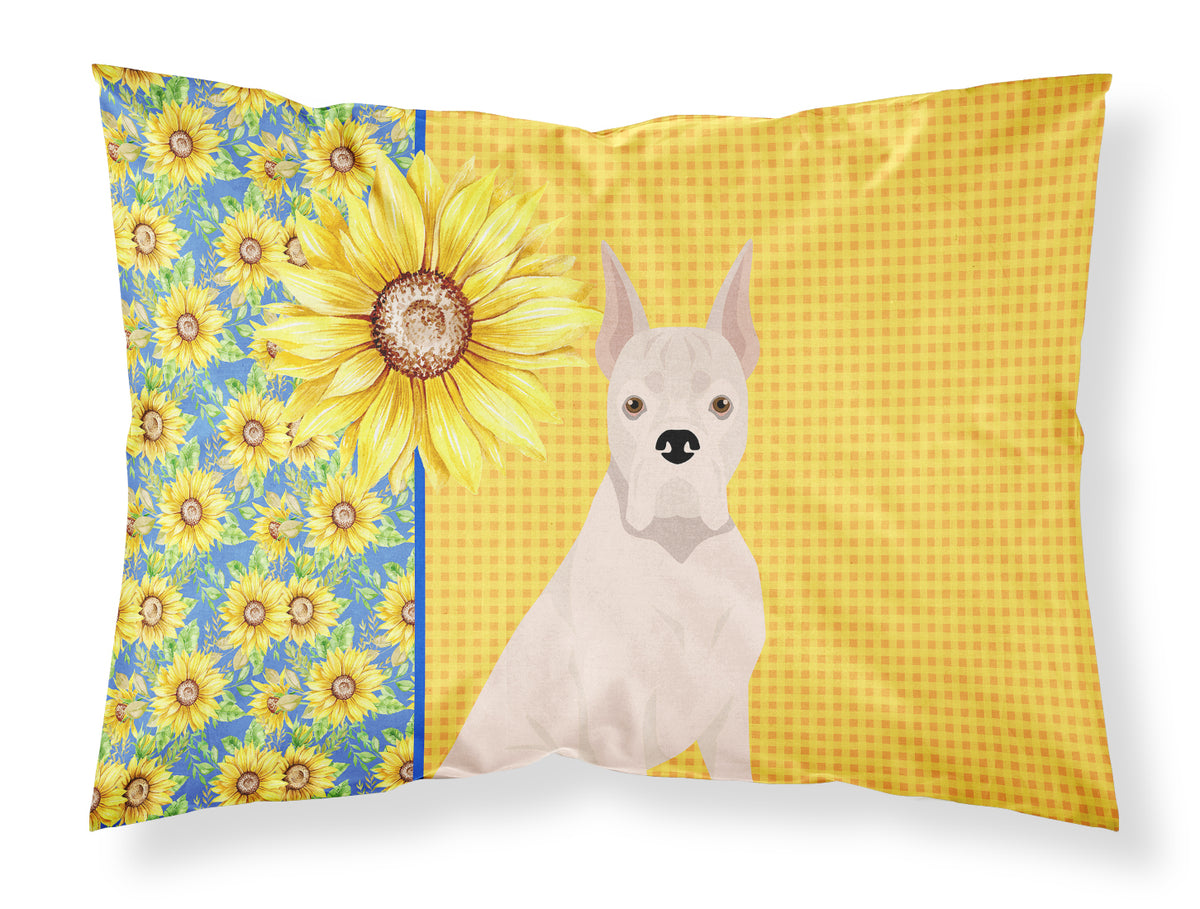 Buy this Summer Sunflowers White Boxer Fabric Standard Pillowcase