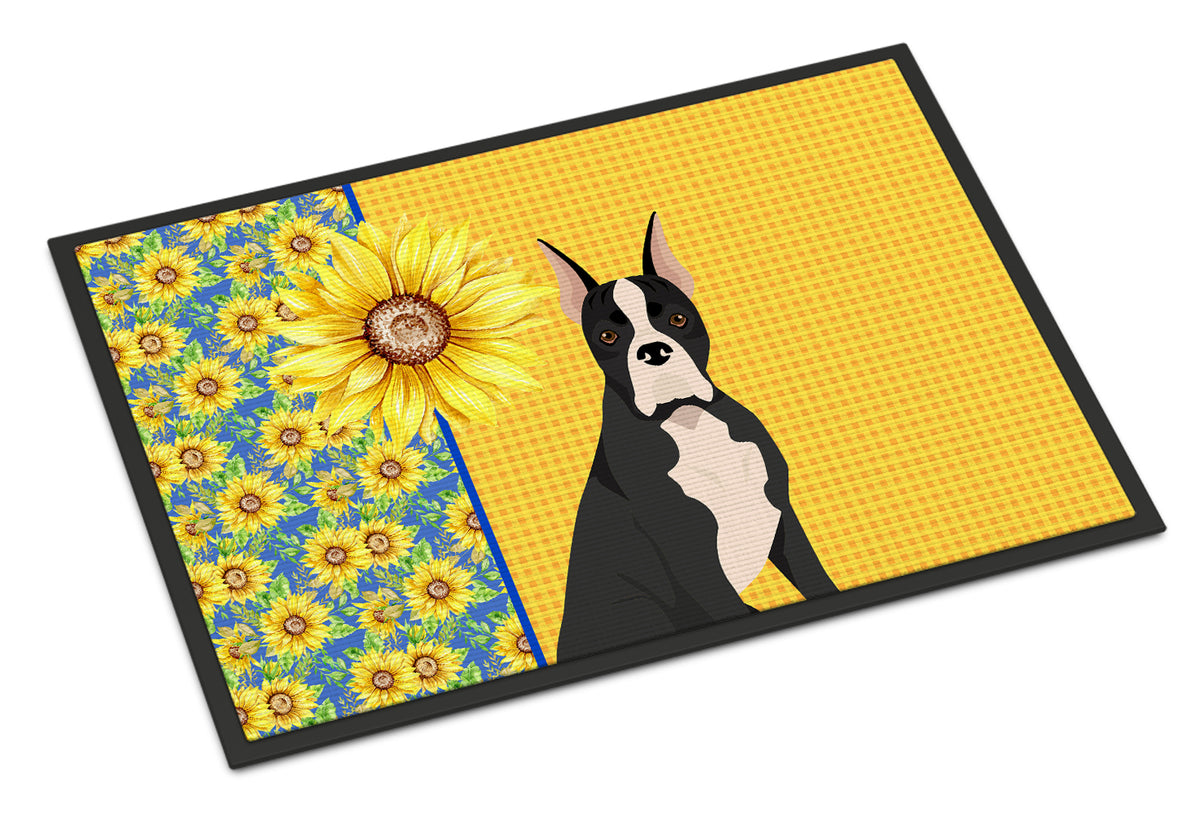 Buy this Summer Sunflowers Black Boxer Indoor or Outdoor Mat 24x36