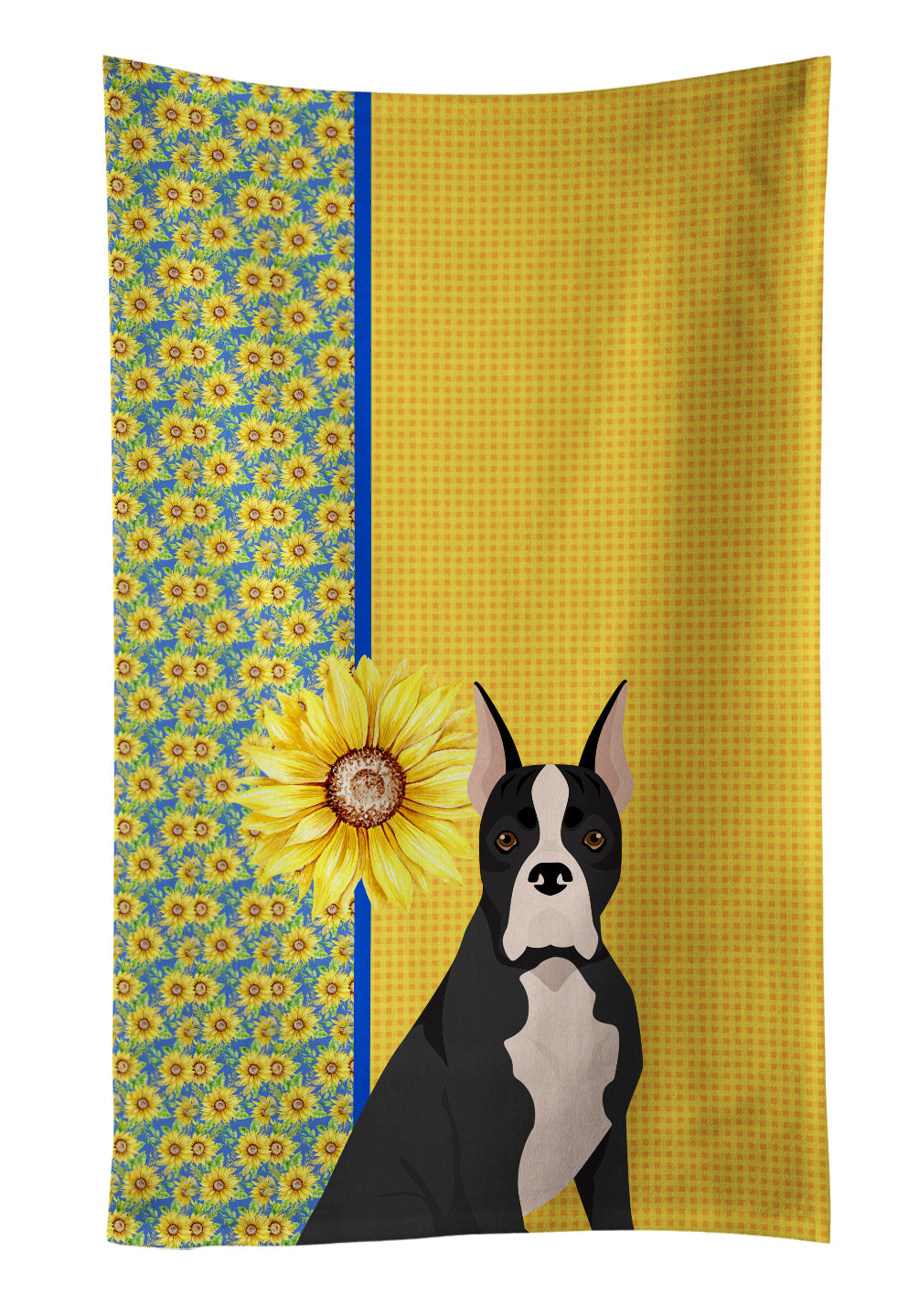 Buy this Summer Sunflowers Black Boxer Kitchen Towel