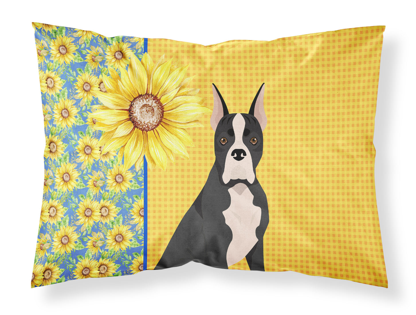 Buy this Summer Sunflowers Black Boxer Fabric Standard Pillowcase