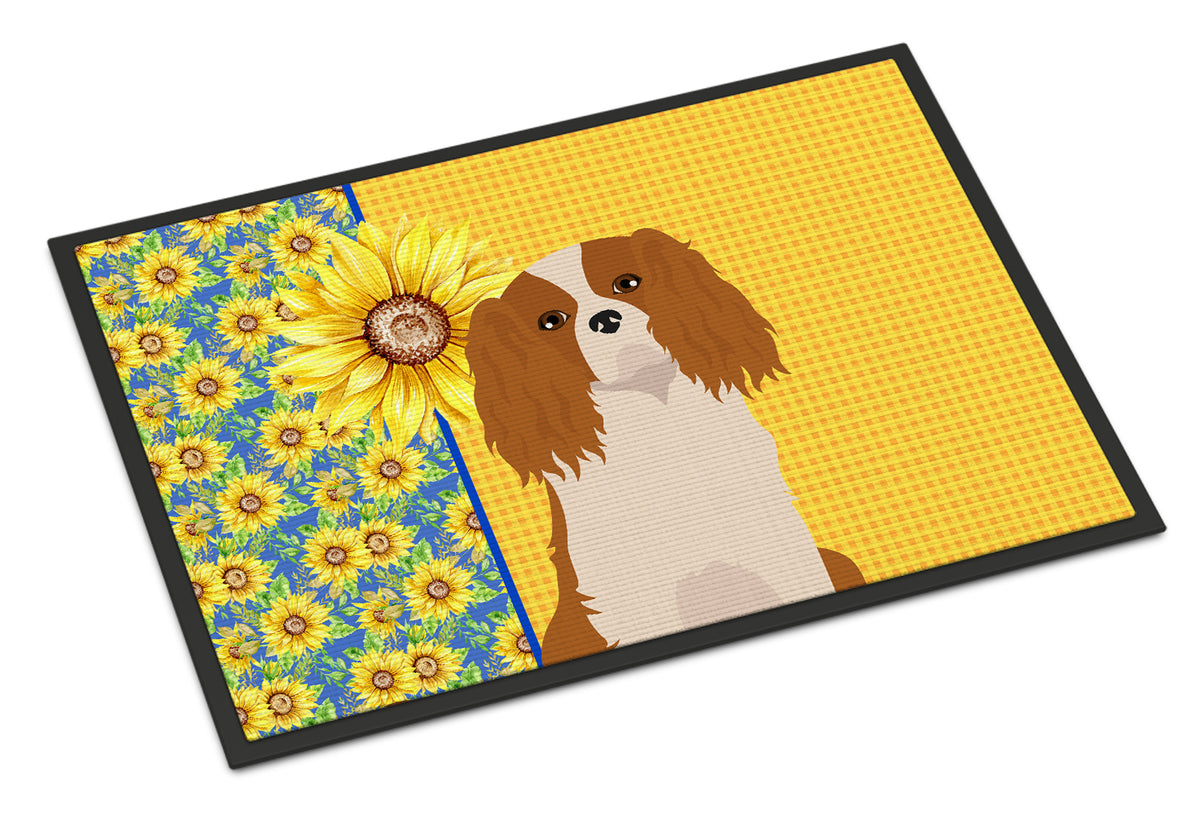 Buy this Summer Sunflowers Blenheim Cavalier Spaniel Indoor or Outdoor Mat 24x36