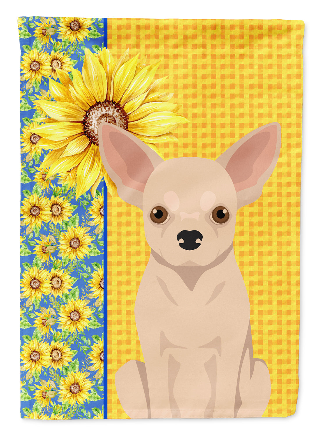 Summer Sunflowers Fawn Chihuahua Flag Garden Size  the-store.com.