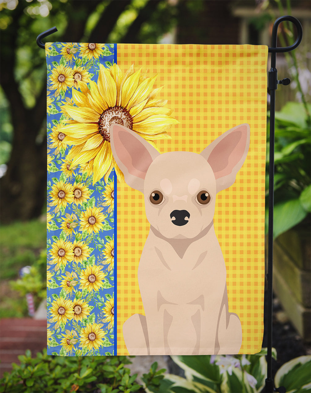 Summer Sunflowers Fawn Chihuahua Flag Garden Size  the-store.com.