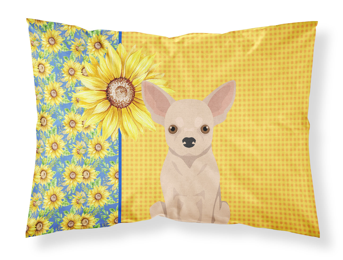 Buy this Summer Sunflowers Fawn Chihuahua Fabric Standard Pillowcase