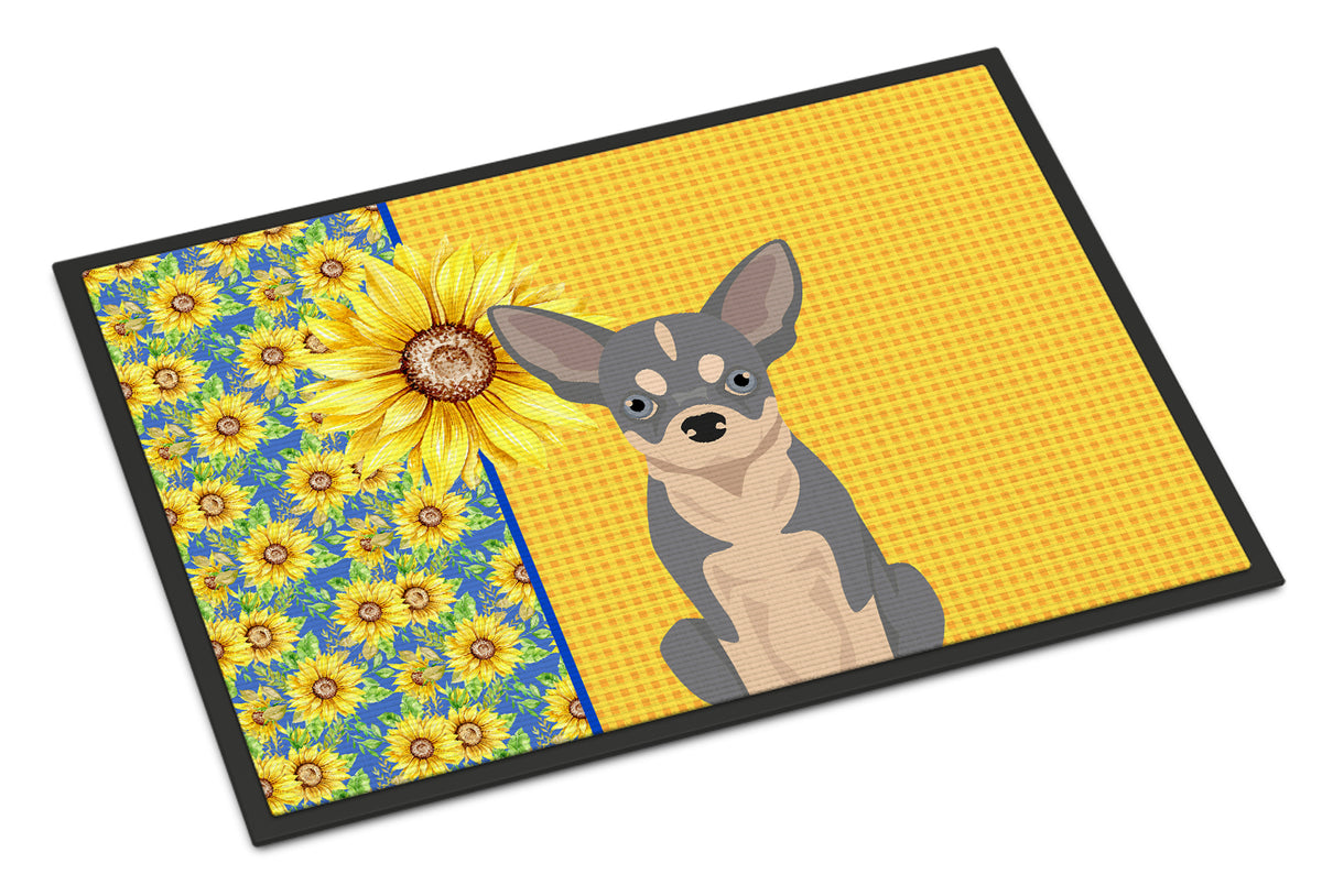 Buy this Summer Sunflowers Blue and White Chihuahua Indoor or Outdoor Mat 24x36