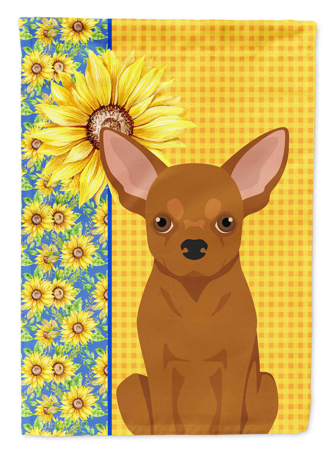 Summer Sunflowers Red Chihuahua Flag Garden Size  the-store.com.