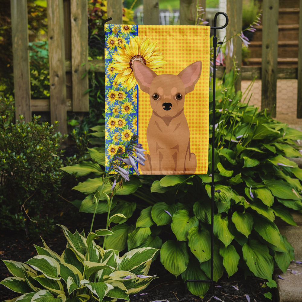 Summer Sunflowers Gold Chihuahua Flag Garden Size  the-store.com.