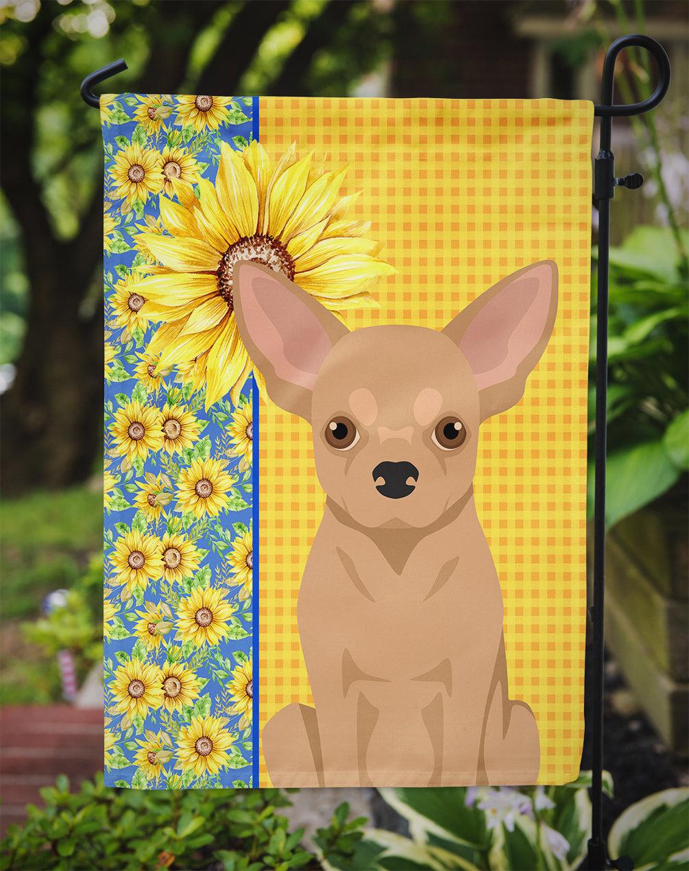 Summer Sunflowers Gold Chihuahua Flag Garden Size  the-store.com.
