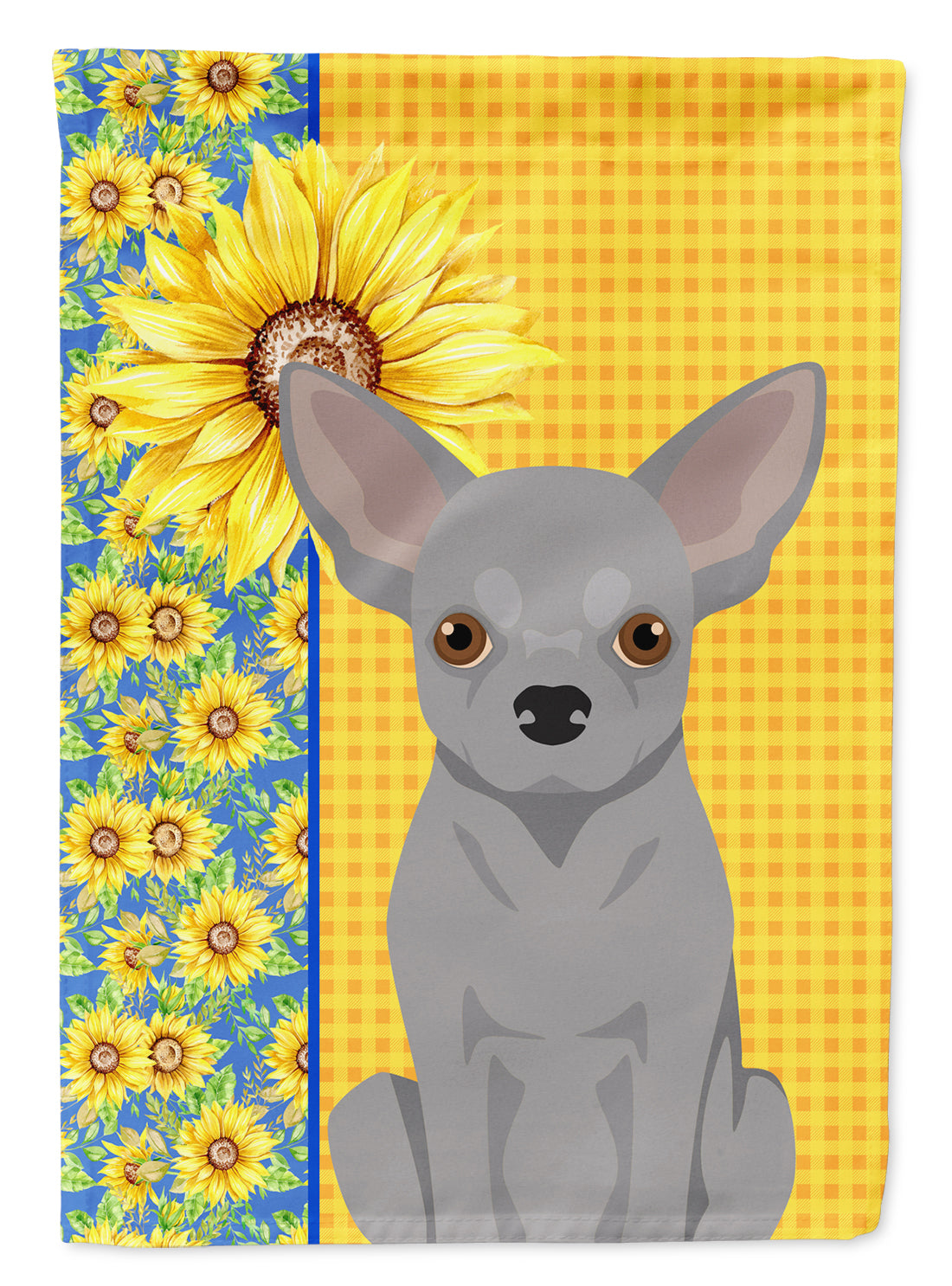 Summer Sunflowers Silver Chihuahua Flag Garden Size  the-store.com.
