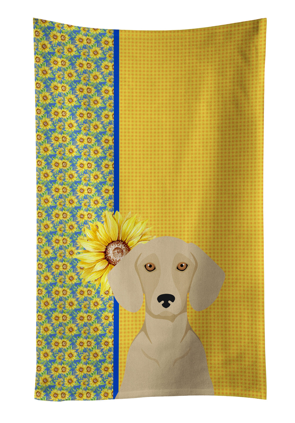 Buy this Summer Sunflowers Cream Dachshund Kitchen Towel
