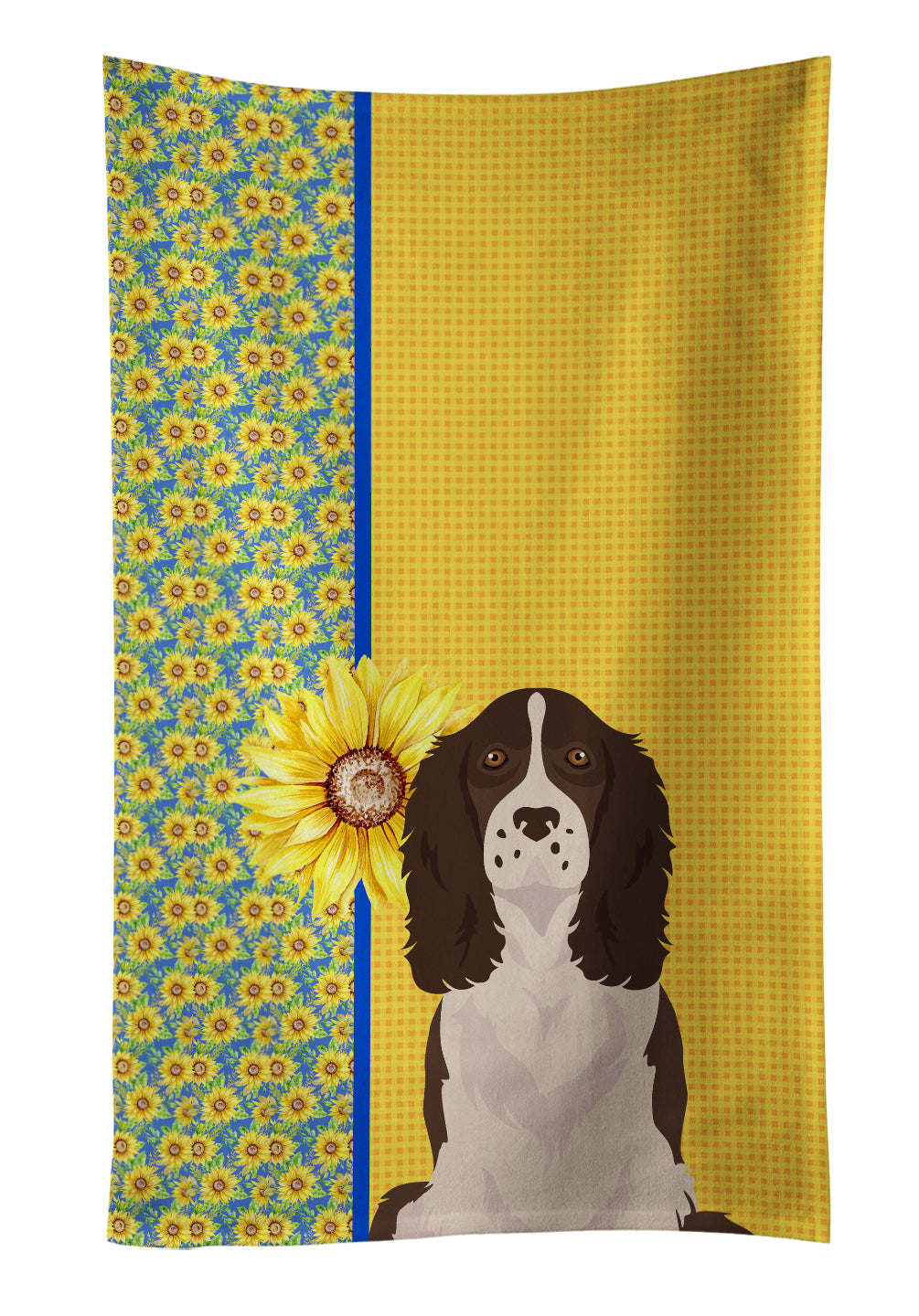 Buy this Summer Sunflowers Liver English Springer Spaniel Kitchen Towel